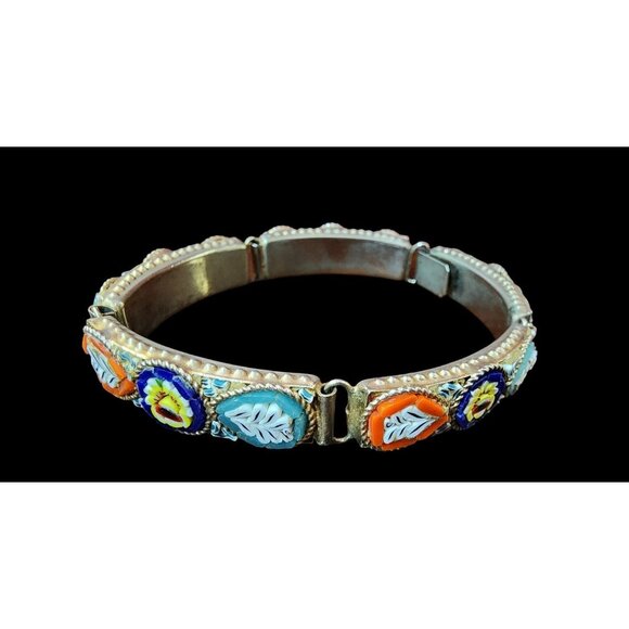 Pretty Vintage Mosaic Hinged Bracelet (A5792) - Picture 3 of 6